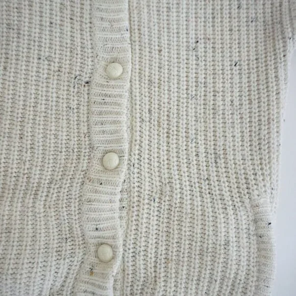 Vintage Newcomer Cream Chunky Knit 10% Wool Button Up Cardigan Sweater S - Picture 7 of 11